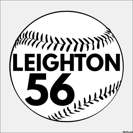 Baseball/Softball Stitches Wall Decal with Custom Name and Number