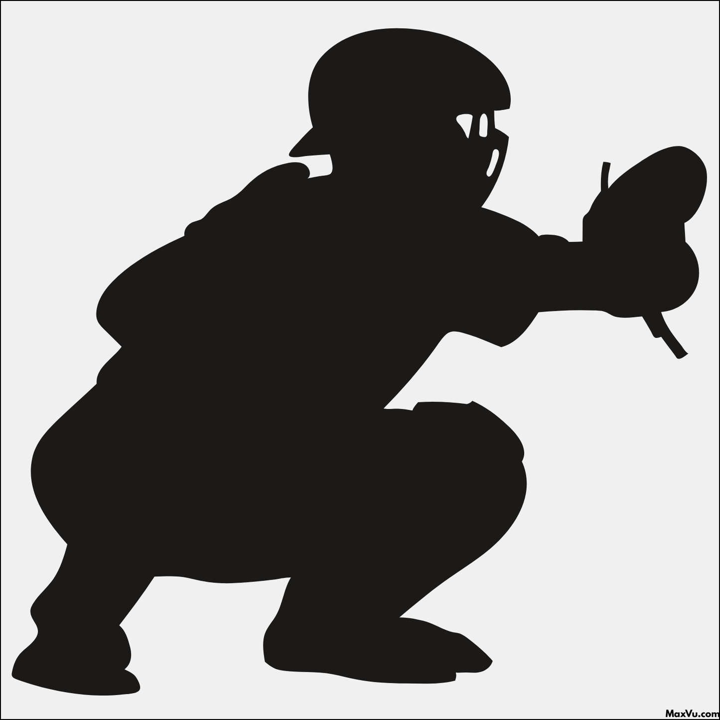 Baseball / Softball Catcher Squatting Wall Decal