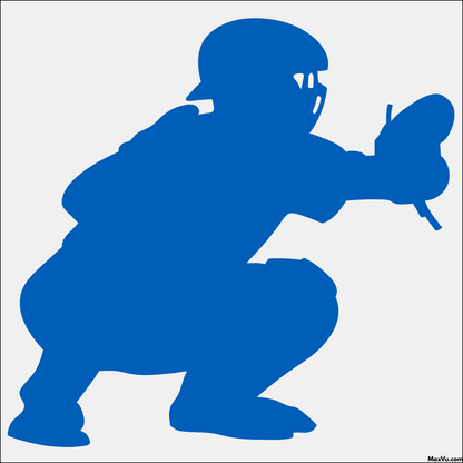 Baseball / Softball Catcher Squatting Wall Decal