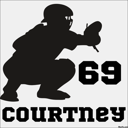 Baseball / Softball Catcher Squatting Wall Decal