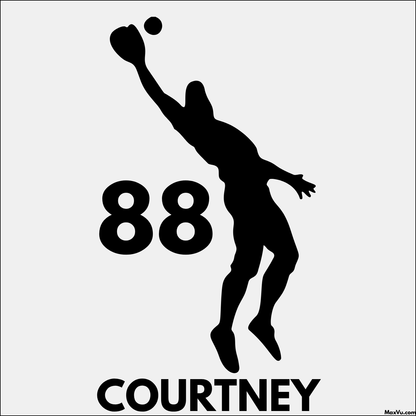 Personalized Baseball Outfielder Wall Decal – Custom Name & Number
