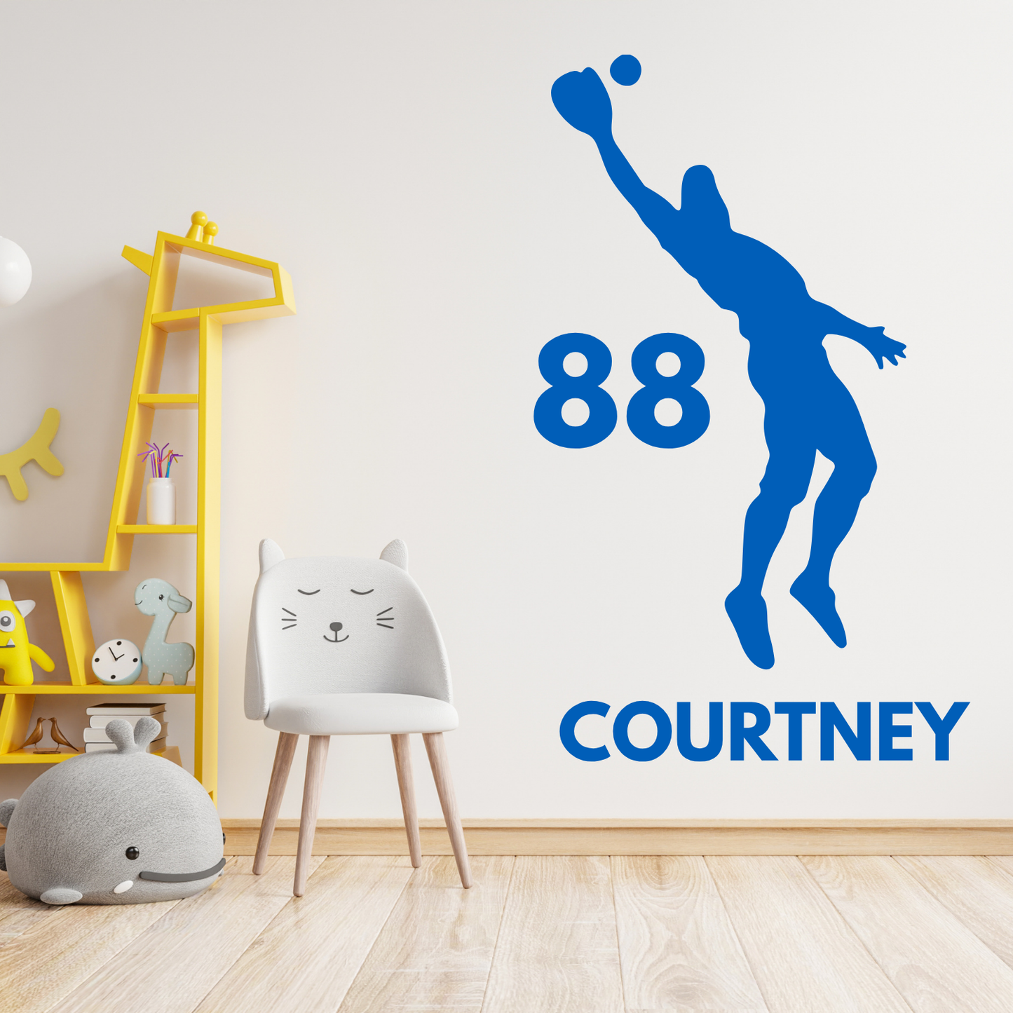 Personalized Baseball Outfielder Wall Decal – Custom Name & Number