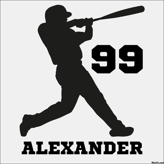 Personalized Baseball/Softball Hitter Wall Decal