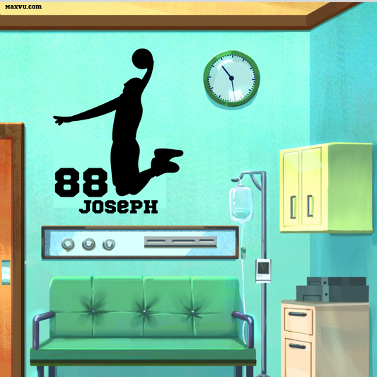 Basketball Tomahawk Dunk Player Wall Decal | Sports Wall Graphic