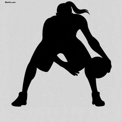 Girl Basketball Crossover Dribbling Wall Graphic – Custom Name & Jersey Number