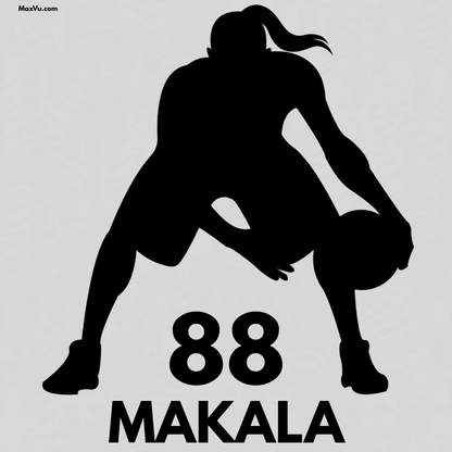 Girl Basketball Crossover Dribbling Wall Graphic – Custom Name & Jersey Number