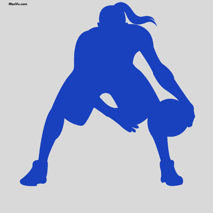 Girl Basketball Crossover Dribbling Wall Graphic – Custom Name & Jersey Number