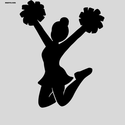 Cheerleader Jump Wall Graphic – w Personalized Name