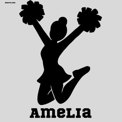 Cheerleader Jump Wall Graphic – w Personalized Name