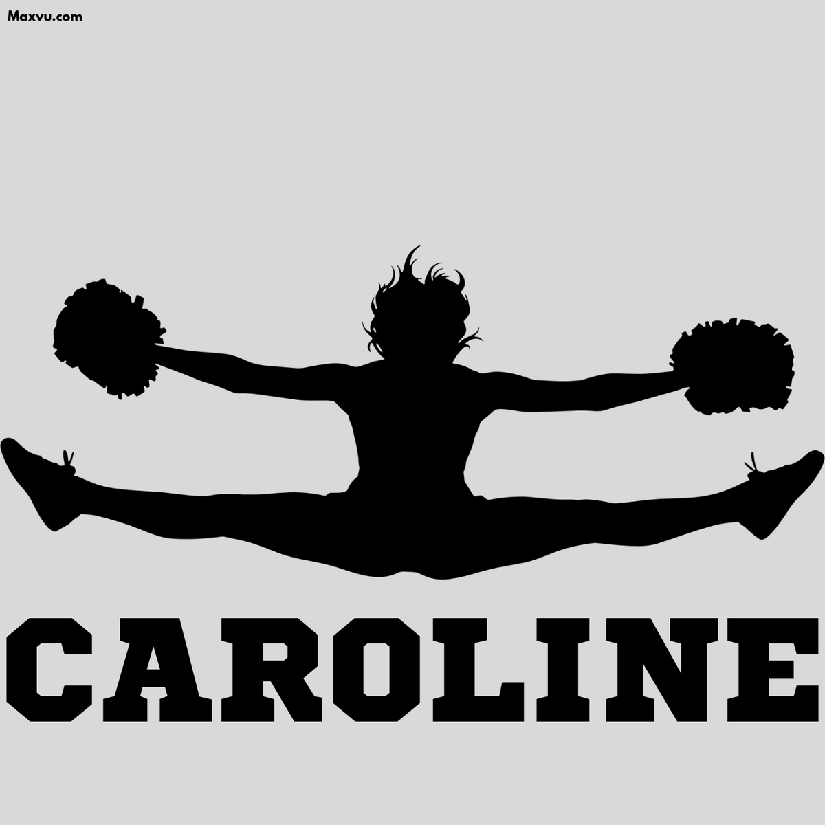 Cheerleader Jump Split Wall Graphic – w Personalized Name