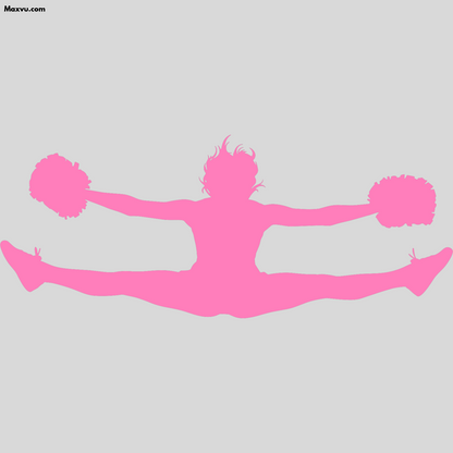 Cheerleader Jump Split Wall Graphic – w Personalized Name