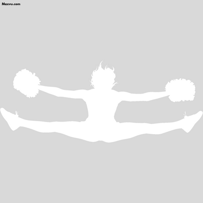 Cheerleader Jump Split Wall Graphic – w Personalized Name