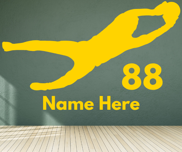 Custom Football Wide Receiver Wall Sticker – Personalized Name & Number Sports Decor