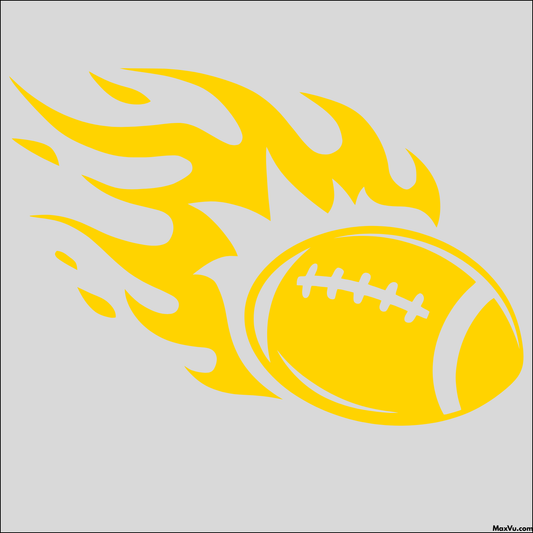 Flaming Football Wall Decal – Premium Removable Vinyl
