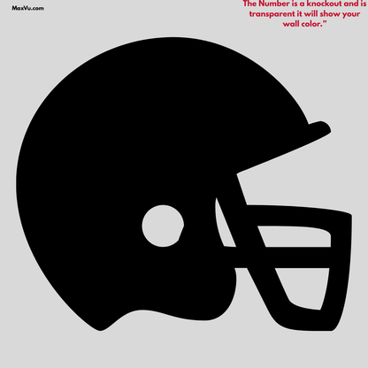 Personalized Football Helmet Wall Decal
