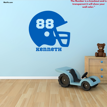 Personalized Football Helmet Wall Decal