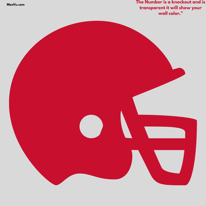 Personalized Football Helmet Wall Decal