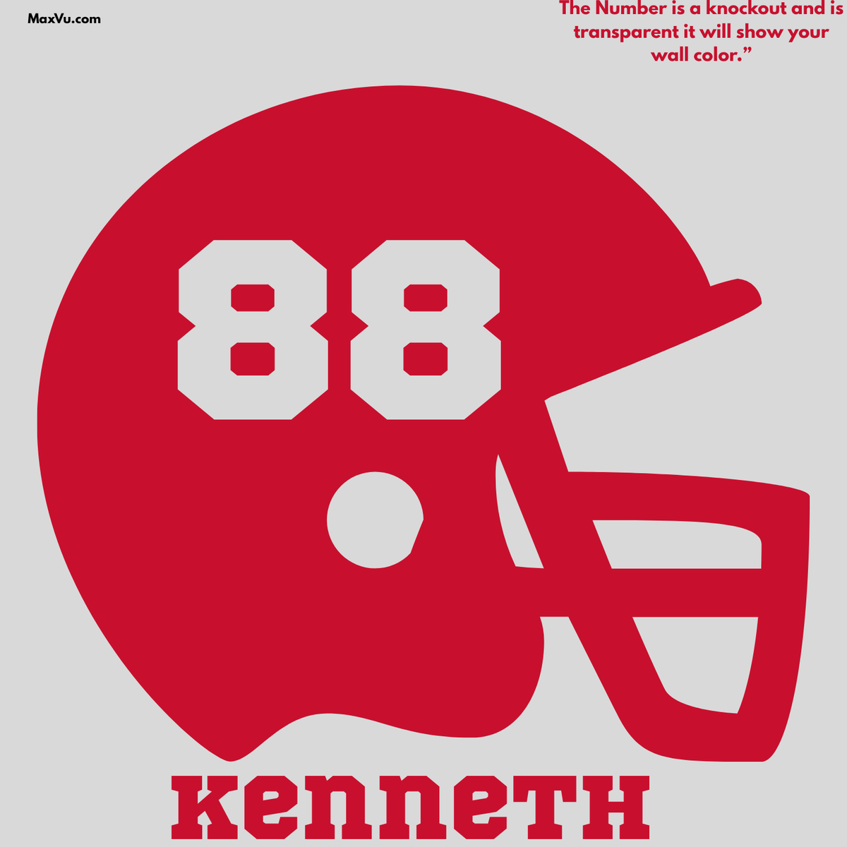 Personalized Football Helmet Wall Decal