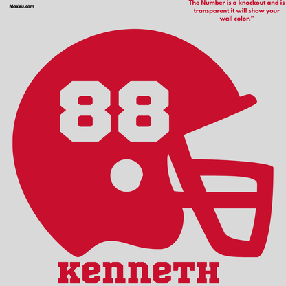 Personalized Football Helmet Wall Decal