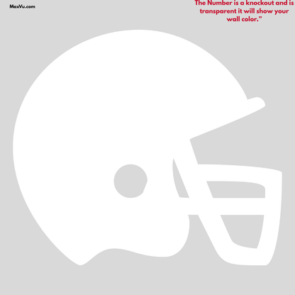 Personalized Football Helmet Wall Decal