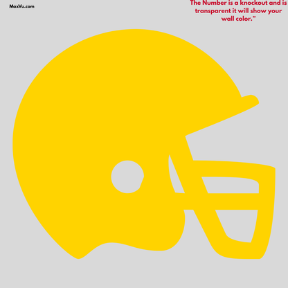 Personalized Football Helmet Wall Decal