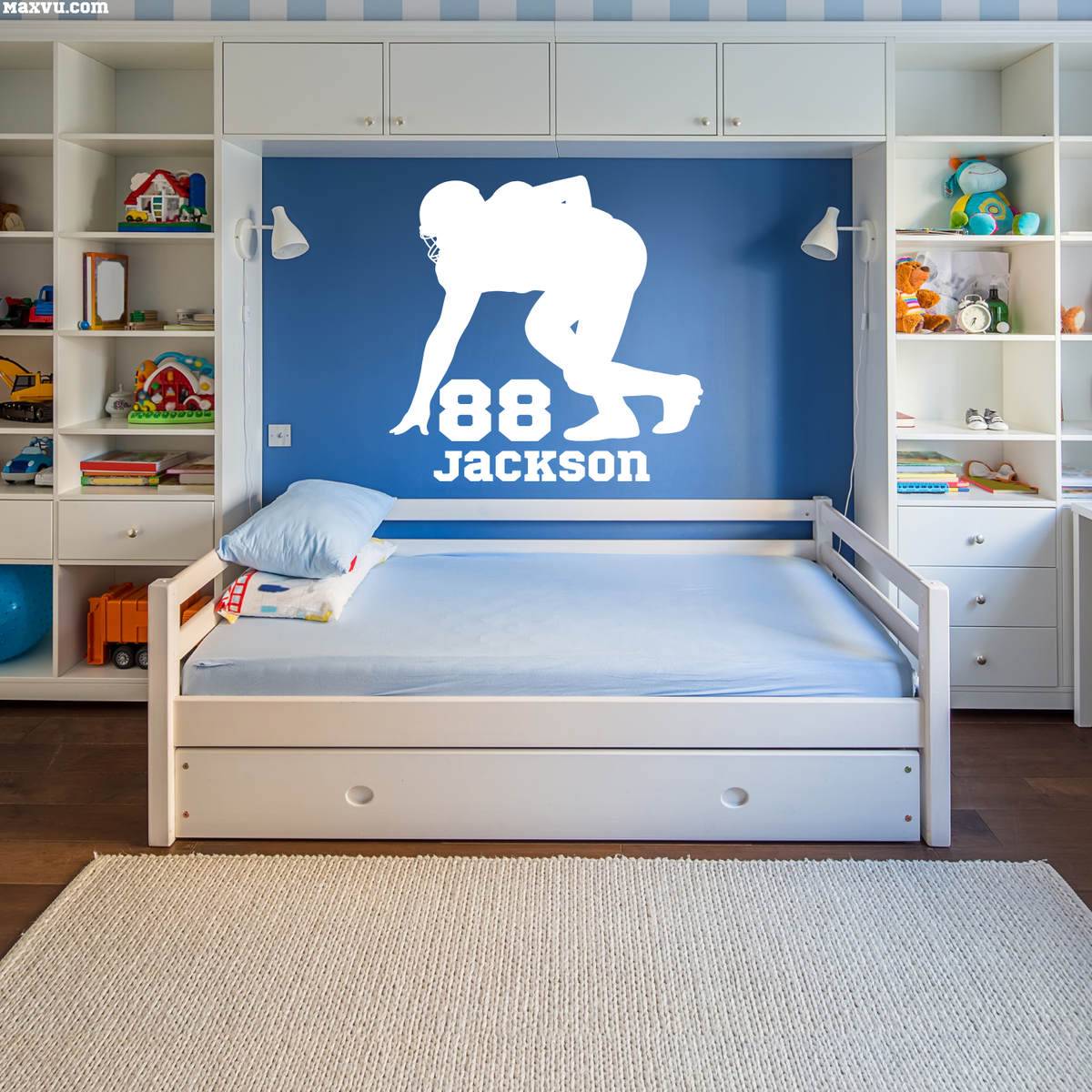 Football Lineman Silhouette – Personalized Sports Wall Art (Premium Vinyl)