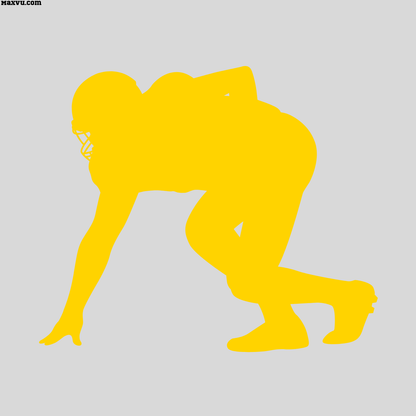 Football Lineman Silhouette – Personalized Sports Wall Art (Premium Vinyl)