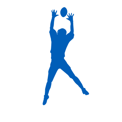 Football Player Jumping for Catch Wall Decal – Custom Name & Jersey Number Cutout