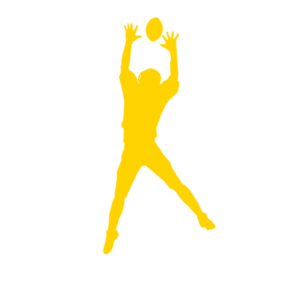 Football Player Jumping for Catch Wall Decal – Custom Name & Jersey Number Cutout