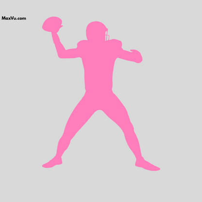 Football Quarterback Silhouette Wall Art – Personalized Name & Jersey Number