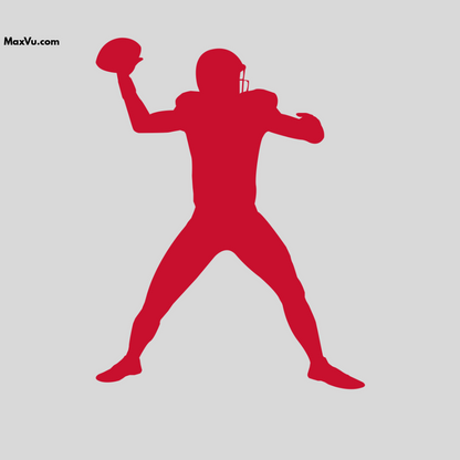 Football Quarterback Silhouette Wall Art – Personalized Name & Jersey Number