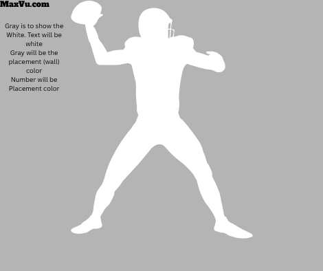 Football Quarterback Silhouette Wall Art – Personalized Name & Jersey Number