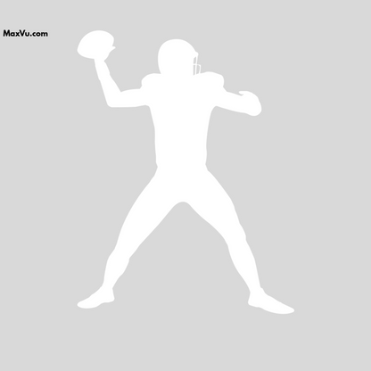 Football Quarterback Silhouette Wall Art – Personalized Name & Jersey Number