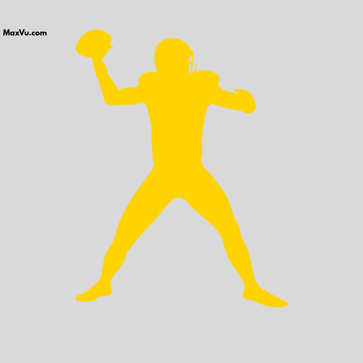 Football Quarterback Silhouette Wall Art – Personalized Name & Jersey Number