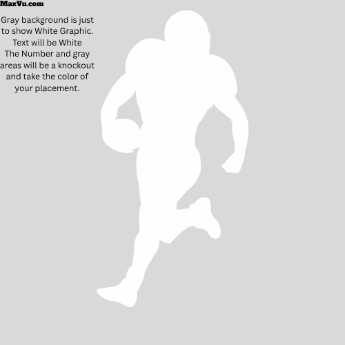 Football Running Back Wall Art Decal – Custom Player Name & Jersey Number