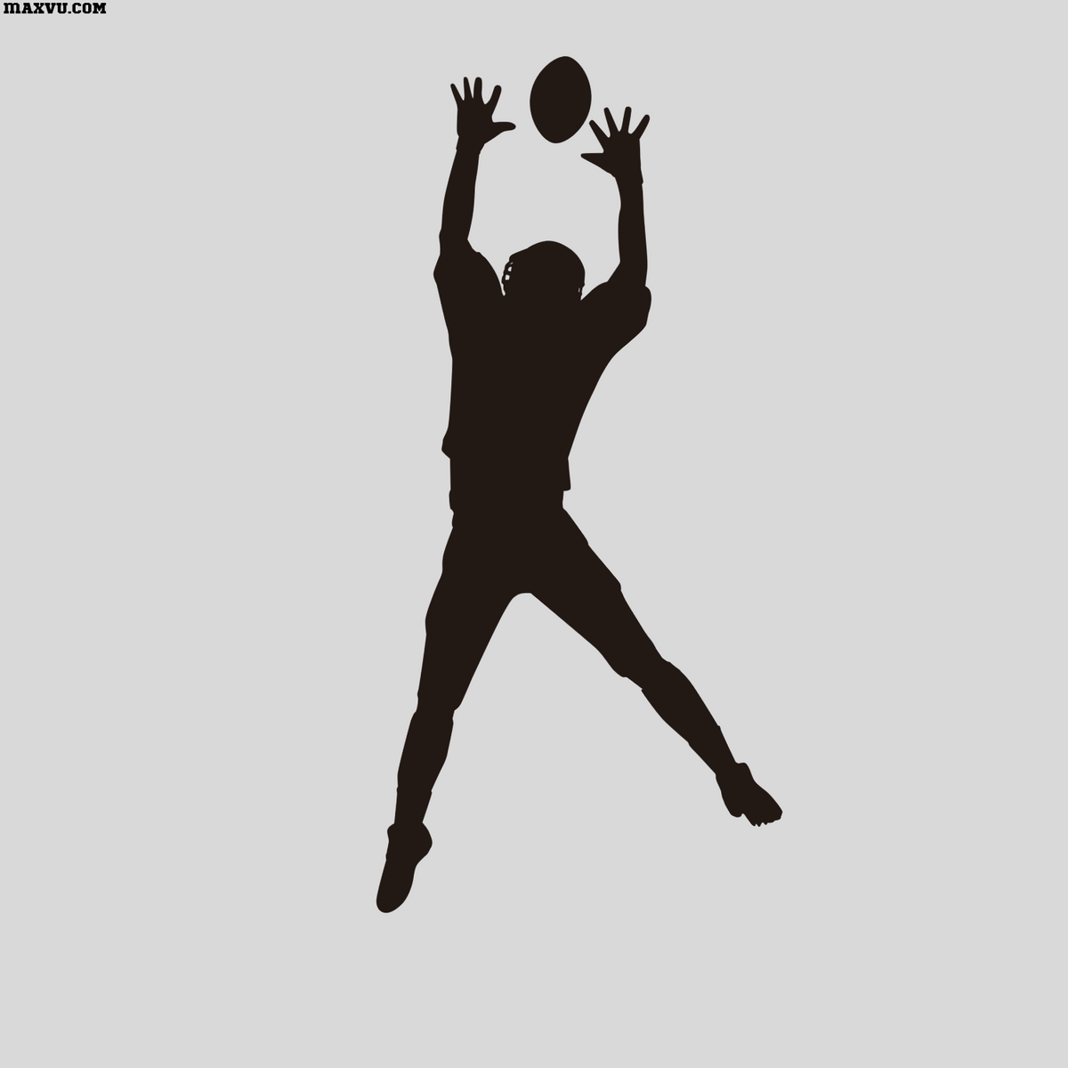 Football Player Jumping for Catch Wall Decal – Custom Name & Jersey Number Cutout