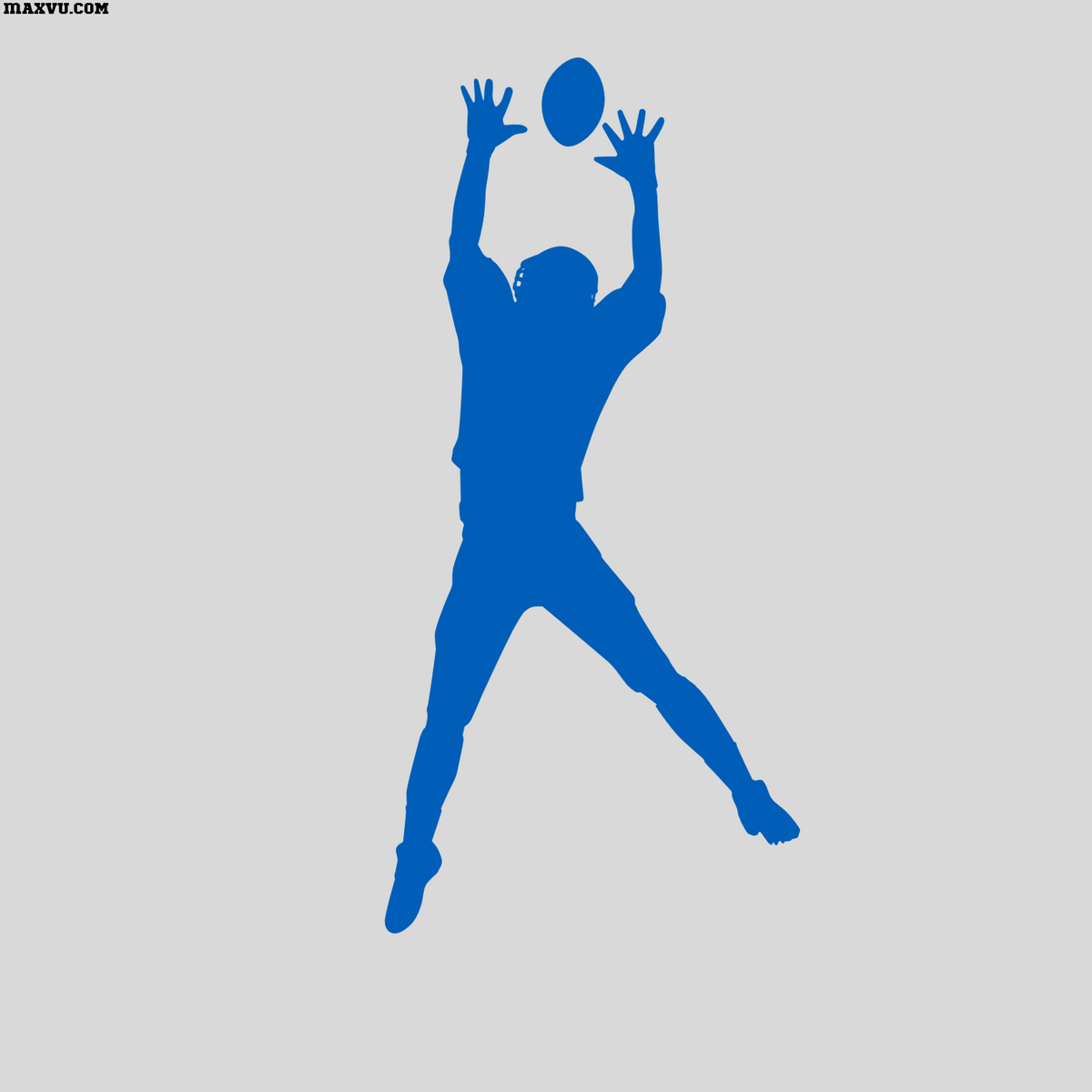 Football Player Jumping for Catch Wall Decal – Custom Name & Jersey Number Cutout