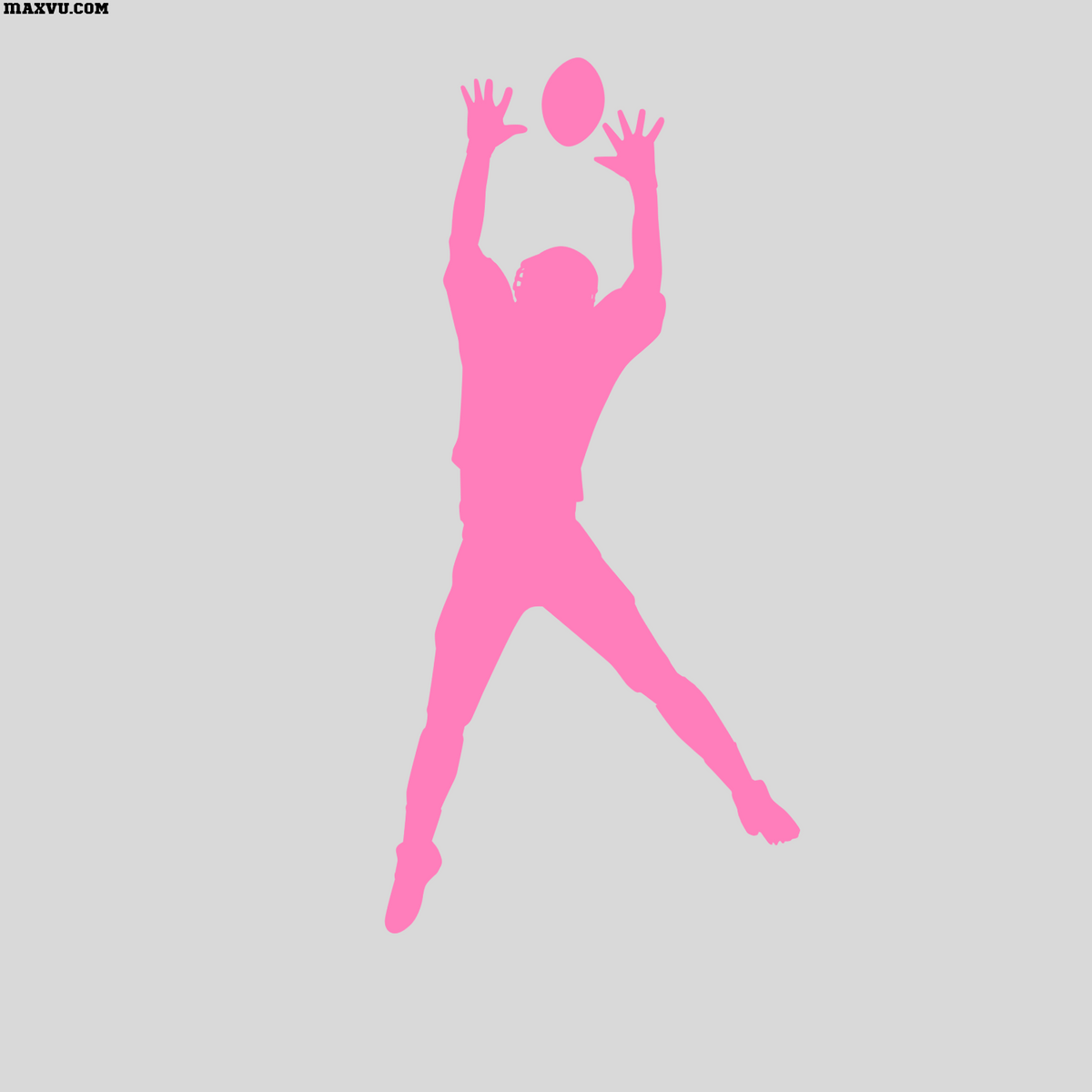Football Player Jumping for Catch Wall Decal – Custom Name & Jersey Number Cutout