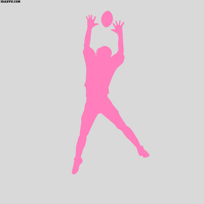 Football Player Jumping for Catch Wall Decal – Custom Name & Jersey Number Cutout