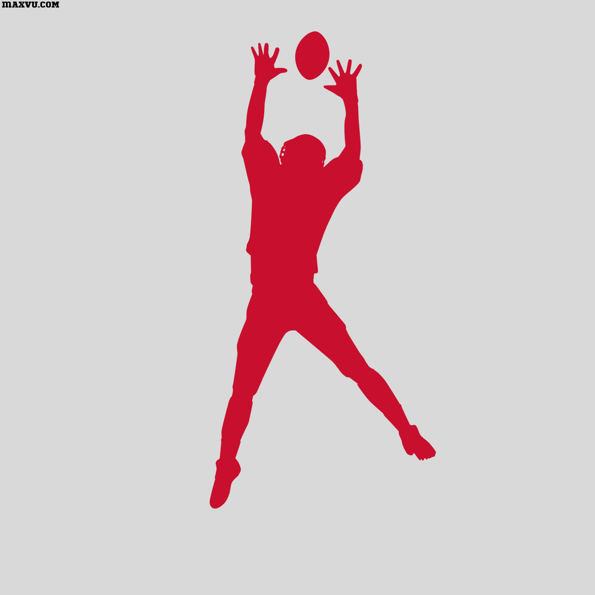 Football Player Jumping for Catch Wall Decal – Custom Name & Jersey Number Cutout