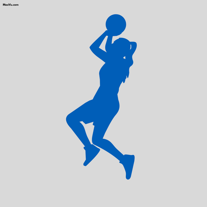 Girls Basketball Silhouette Wall Decal – Personalized Name & Jersey Number