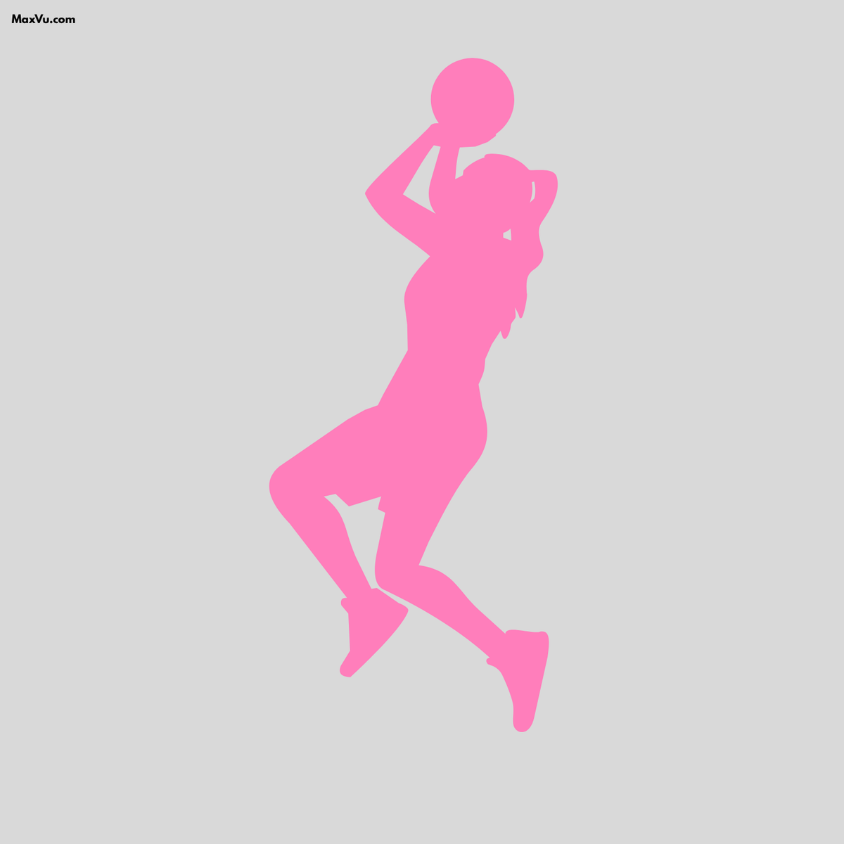 Girls Basketball Silhouette Wall Decal – Personalized Name & Jersey Number