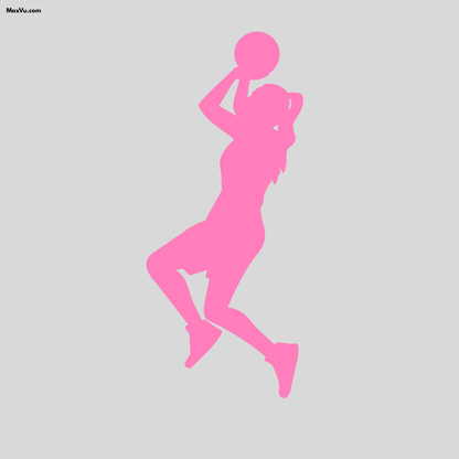Girls Basketball Silhouette Wall Decal – Personalized Name & Jersey Number