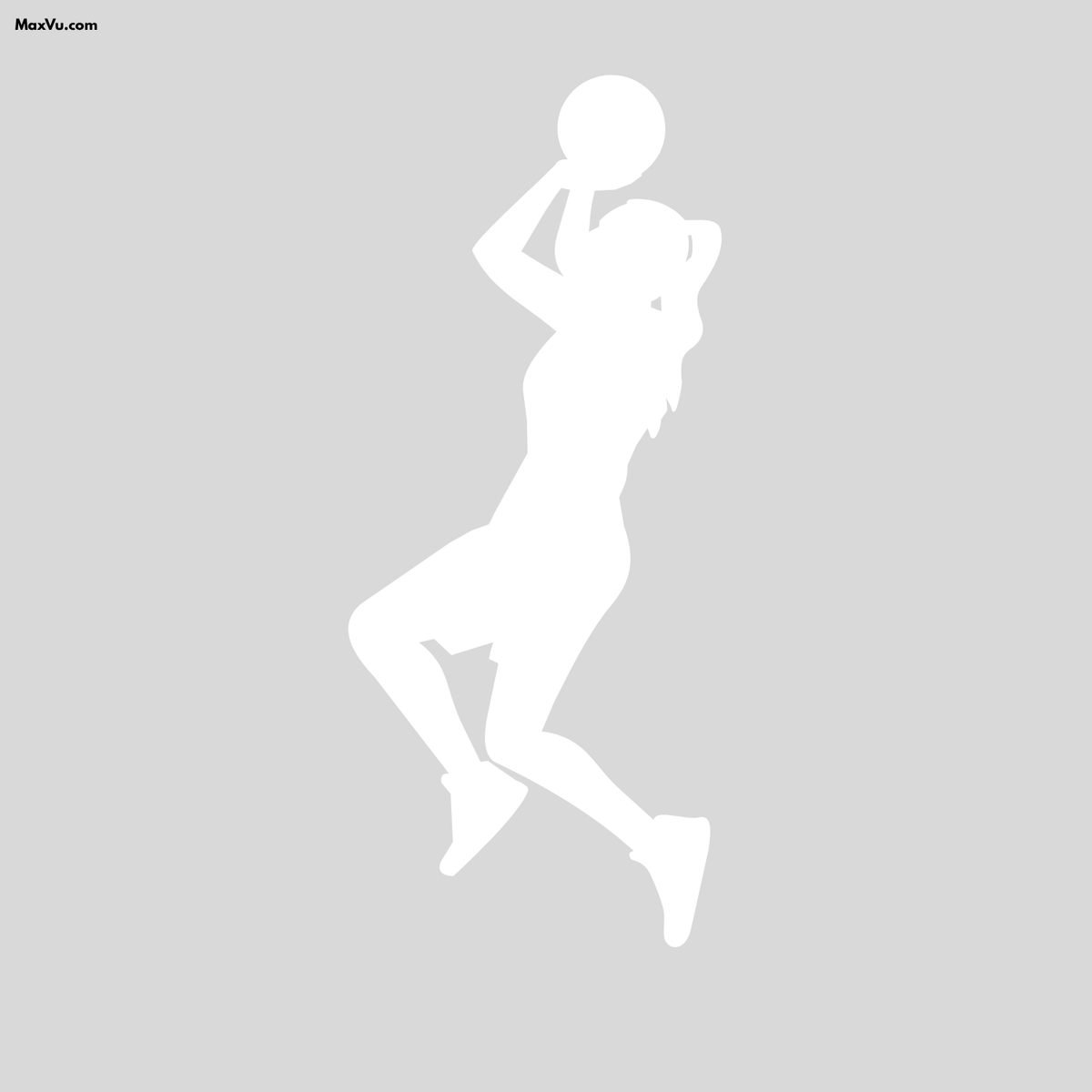 Girls Basketball Silhouette Wall Decal – Personalized Name & Jersey Number