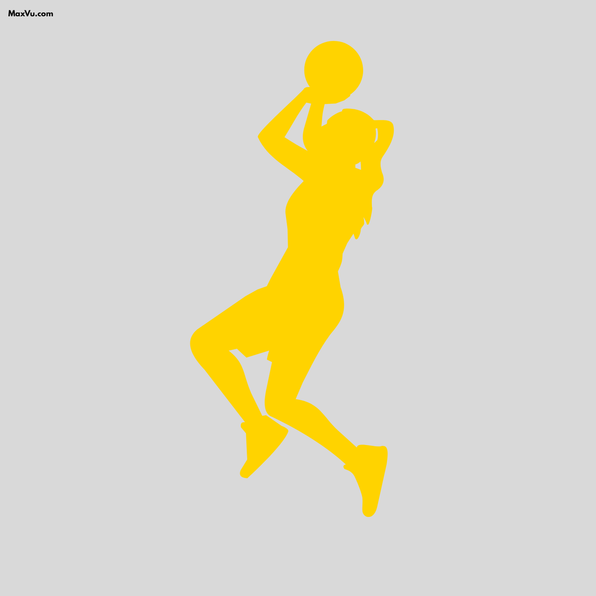 Girls Basketball Silhouette Wall Decal – Personalized Name & Jersey Number