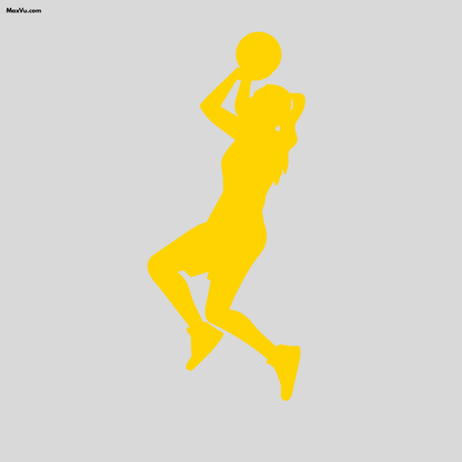 Girls Basketball Silhouette Wall Decal – Personalized Name & Jersey Number
