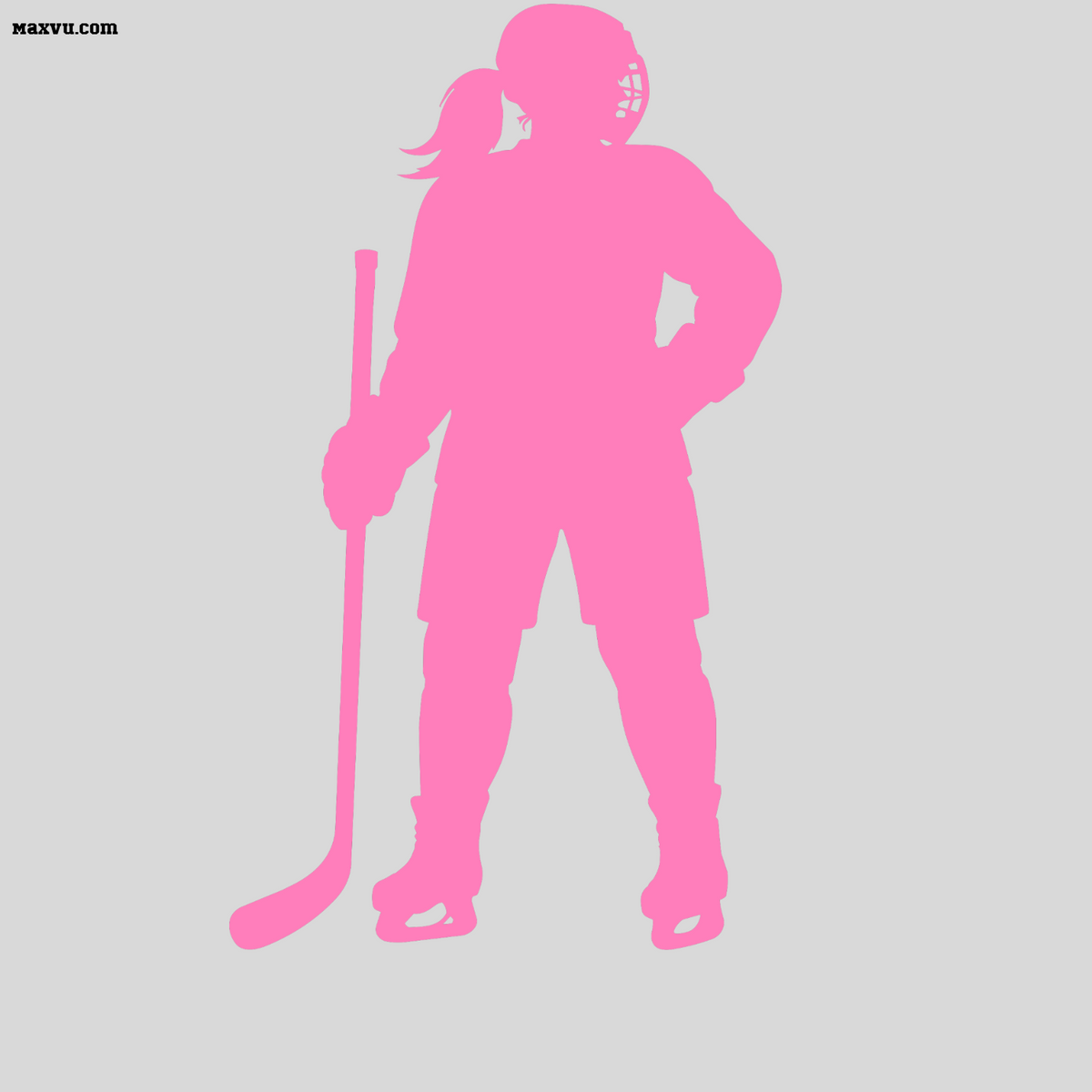 Girl Hockey Player Wall Graphic – Custom Name & Jersey Number Ice Skater Silhouette