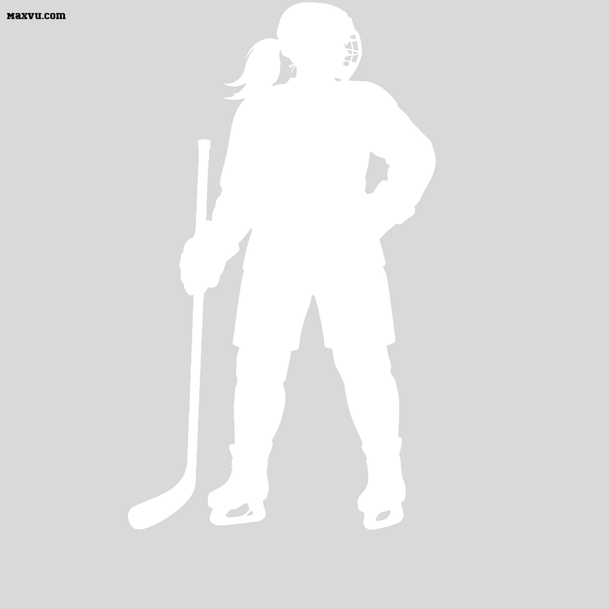 Girl Hockey Player Wall Graphic – Custom Name & Jersey Number Ice Skater Silhouette