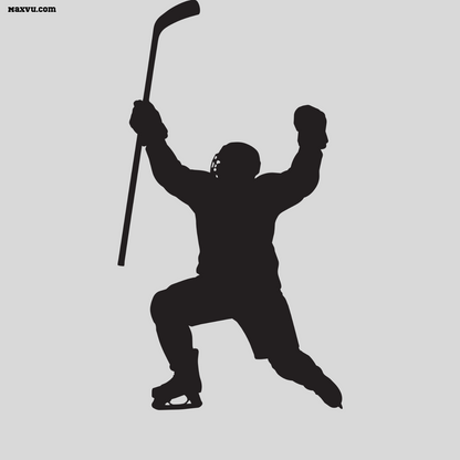 Hockey Goal Celebration Wall Graphic – Custom Name & Number
