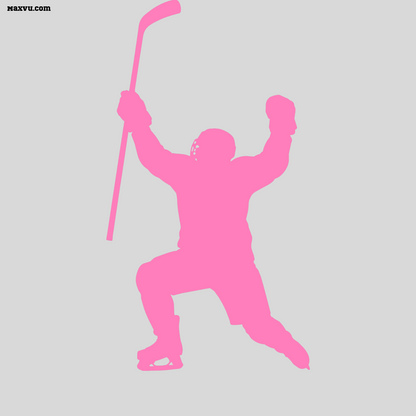 Hockey Goal Celebration Wall Graphic – Custom Name & Number